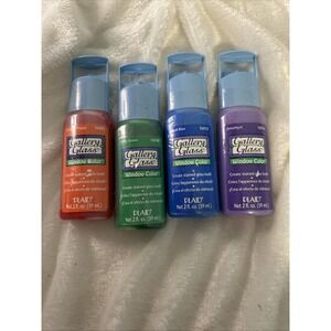 Window Color. Gallery Glass. 4 (2) Ounce Bottles.New And Sealed vintage